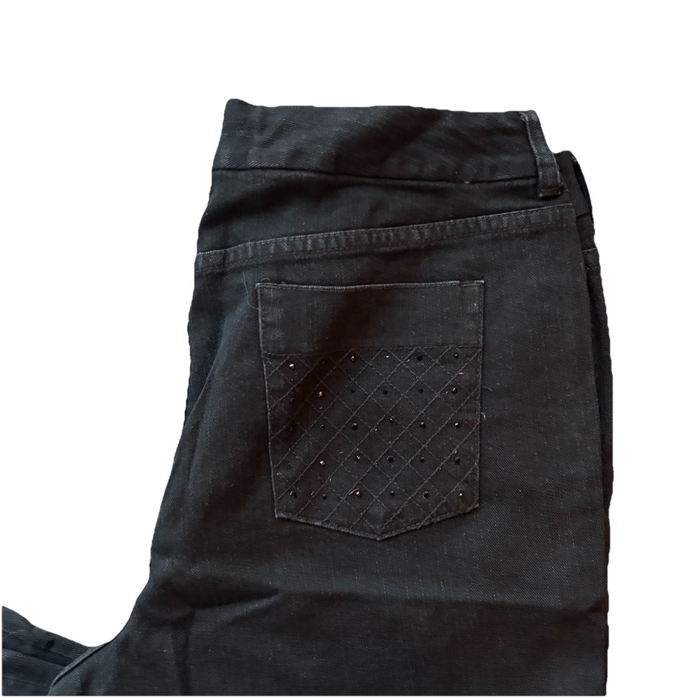 Chicos Platinum Womens Black Jeans Alannah WR Style Stretch Embellished 14 16 3